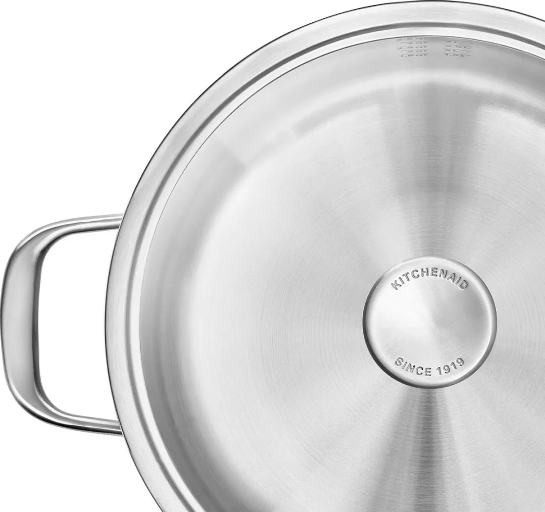KitchenAid Multi-Ply RVS Kookpan 24cm - 4,9L - Inductie - Zilver