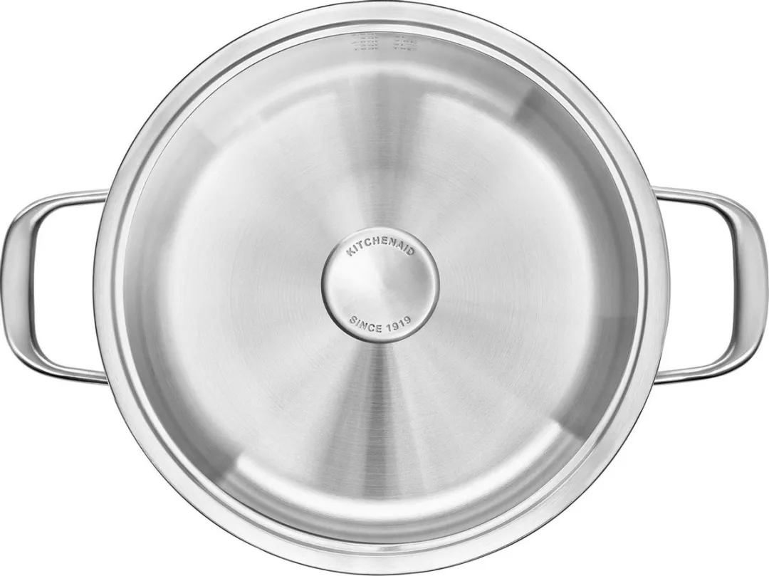 KitchenAid Multi-Ply RVS Kookpan 24cm - 4,9L - Inductie - Zilver