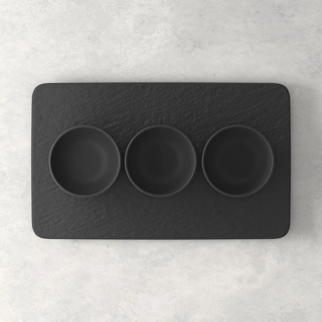 Villeroy & Boch Manufacture Rock Dipschaaltjes - Zwart - 4-delig