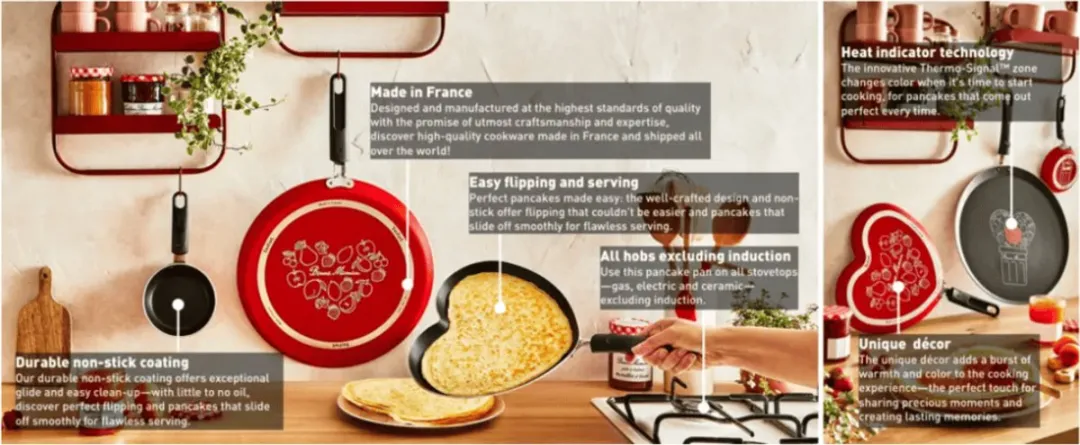 Tefal Hartvormige Crêpepan 25cm - Rood