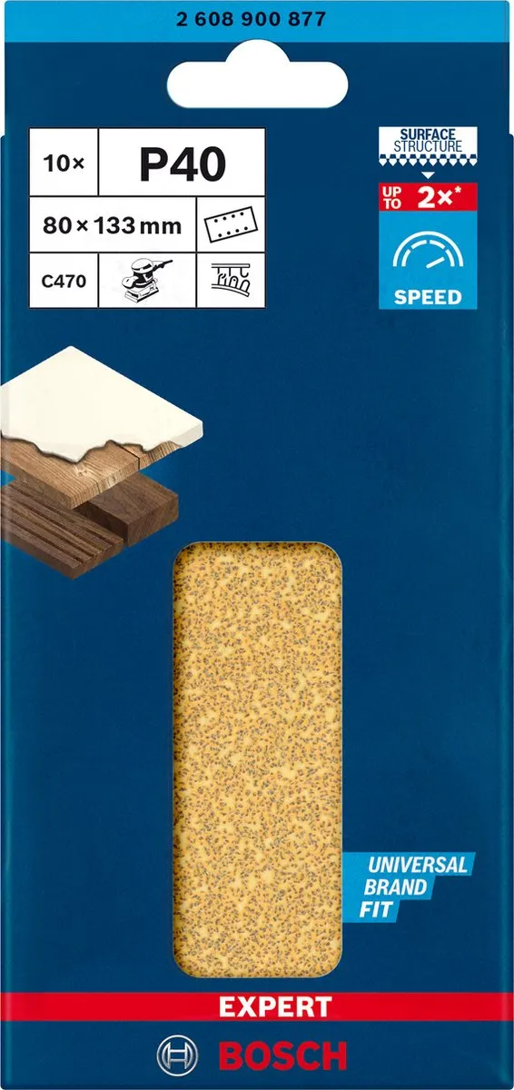 Bosch Schuurbladset 10-delig 80x133mm