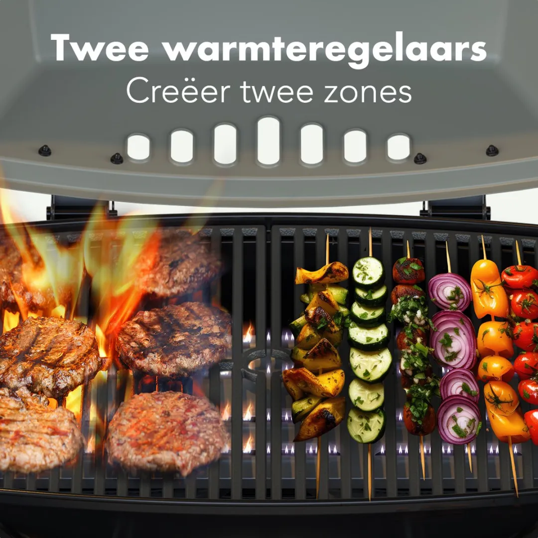 KitchenBrothers KB4015 Gas BBQ 2 Branders - 37x48cm - Zwart