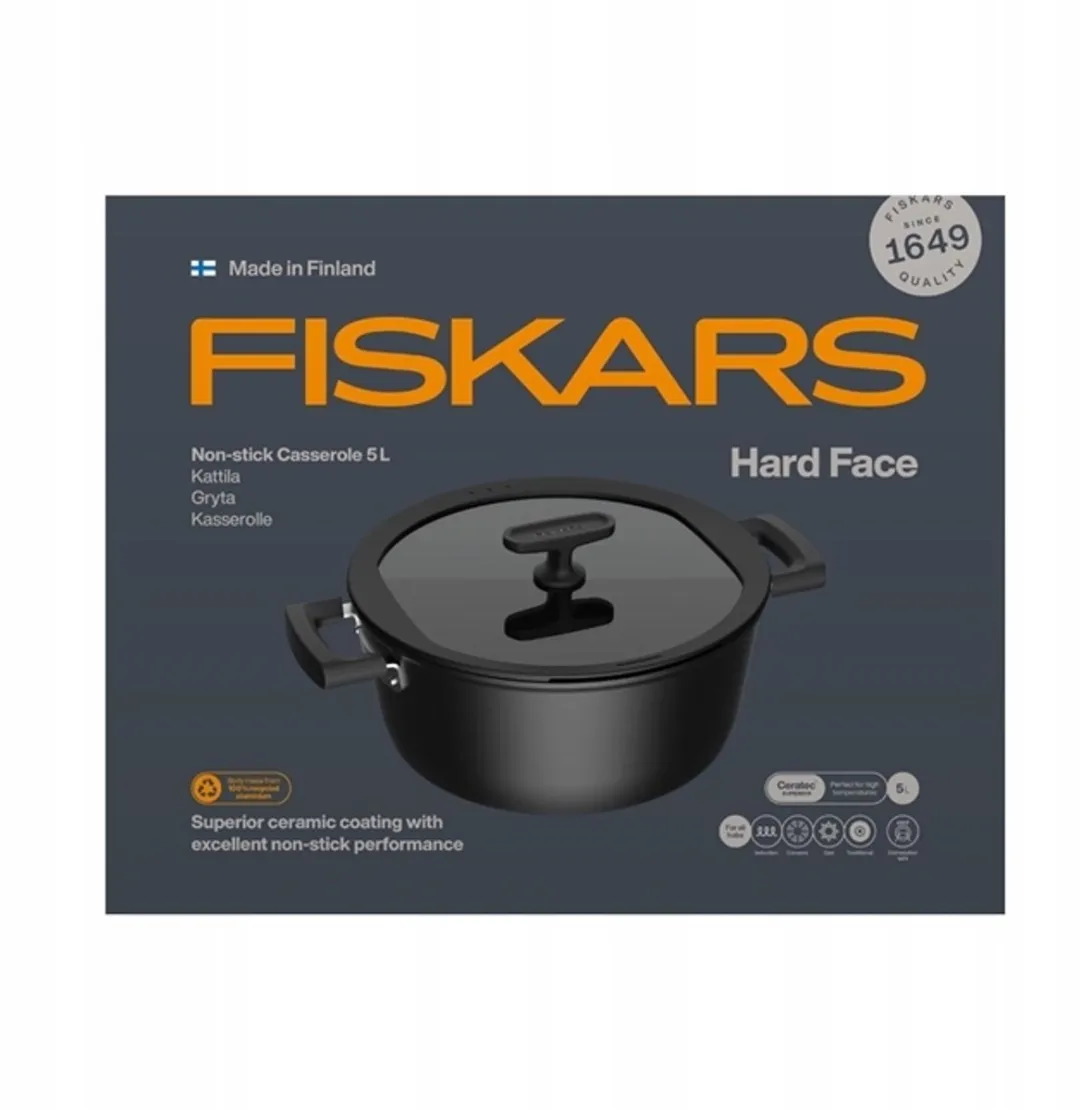 Fiskars Hardface Pan 5L - Zwart