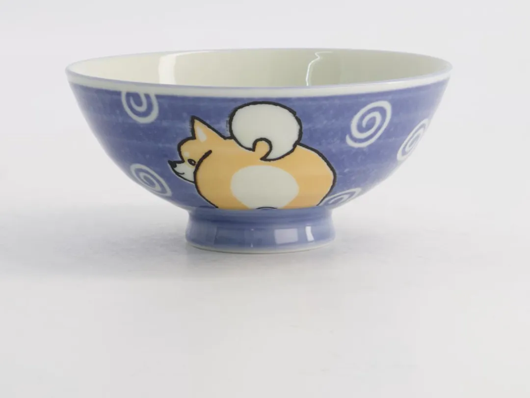 Tokyo Design Studio Kawaii Rijstkom Shiba Hond - Blauw 500ml