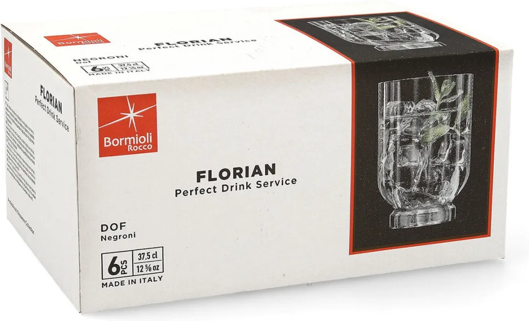 Bormioli Rocco Florian Glazenset - 6 Stuks 375ml - Transparant