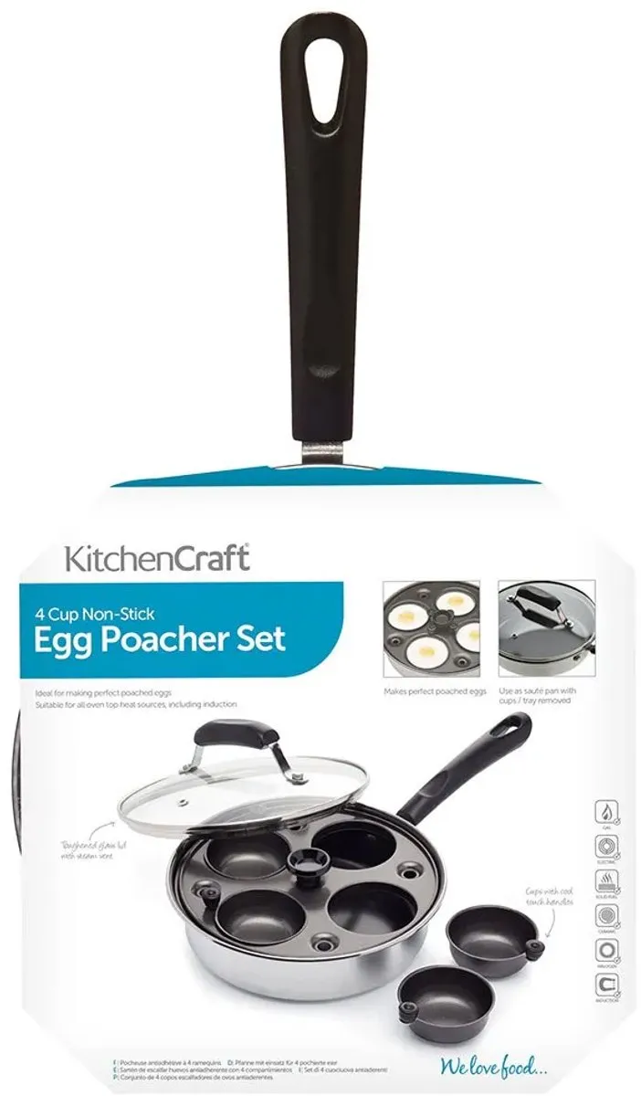 KitchenCraft Ei Pan 21cm - Aluminium Gecoat Koolstofstaal - Zwart