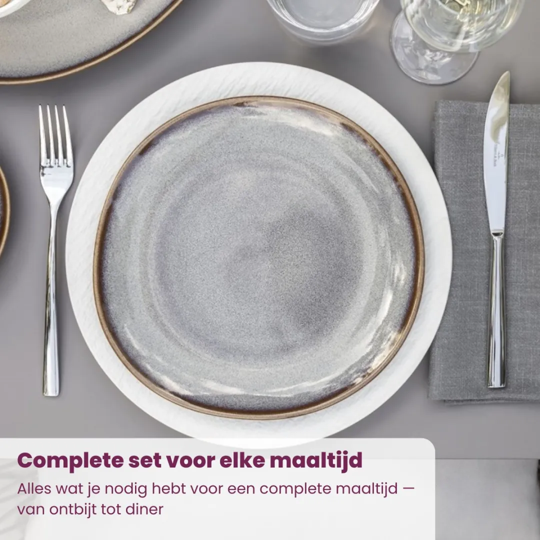 Villeroy & Boch Piemont Bestekset 16-delig - 4 Personen - Zilver