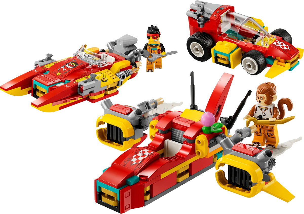 LEGO Monkie Kid Creative Vehicles 80050, Bouwpakket, 6 jaar, Kunststof, 390 stuk(s), 496 g
