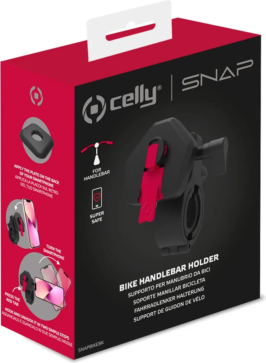 Celly Snap Fiets Telefoonhouder - Vergrendelingssysteem - Zwart - afbeelding 6 van 6