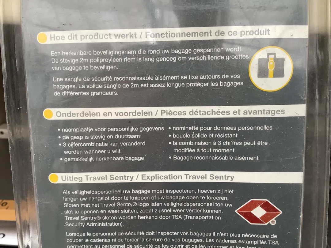 Yale Afsluitbare Kofferriem 4073 - Rood-Grijs