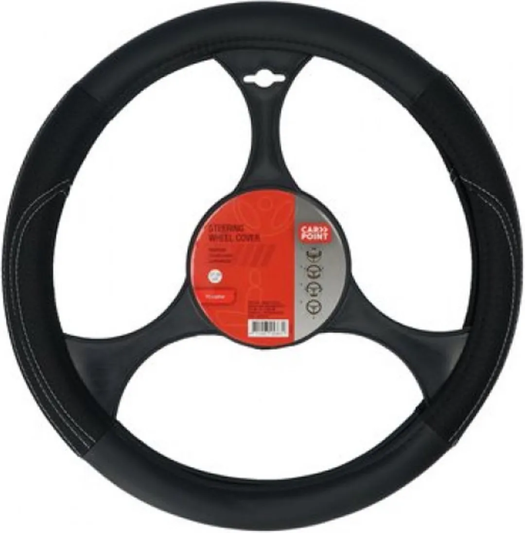 Carpoint Stuurhoes Auto PU Leer - Zwart - Ø38cm