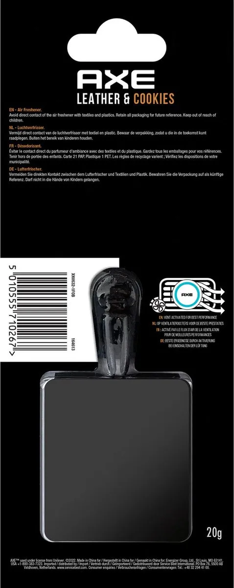 Axe Luchtverfrisser Mini Vent Leather + Cookies