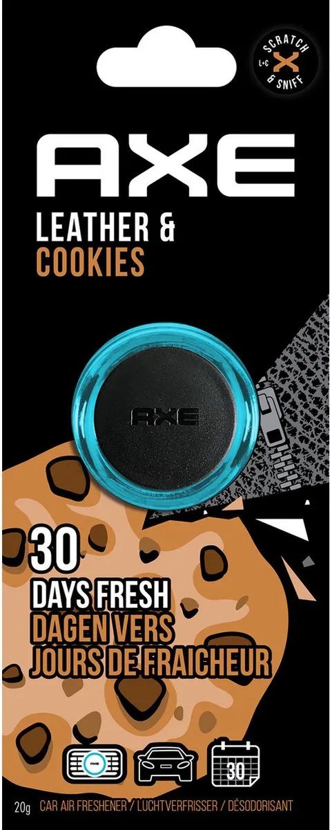 Axe Luchtverfrisser Mini Vent Leather + Cookies - Zwart