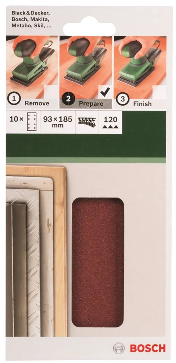 Bosch Schuurbladset 10-delig 93x185mm