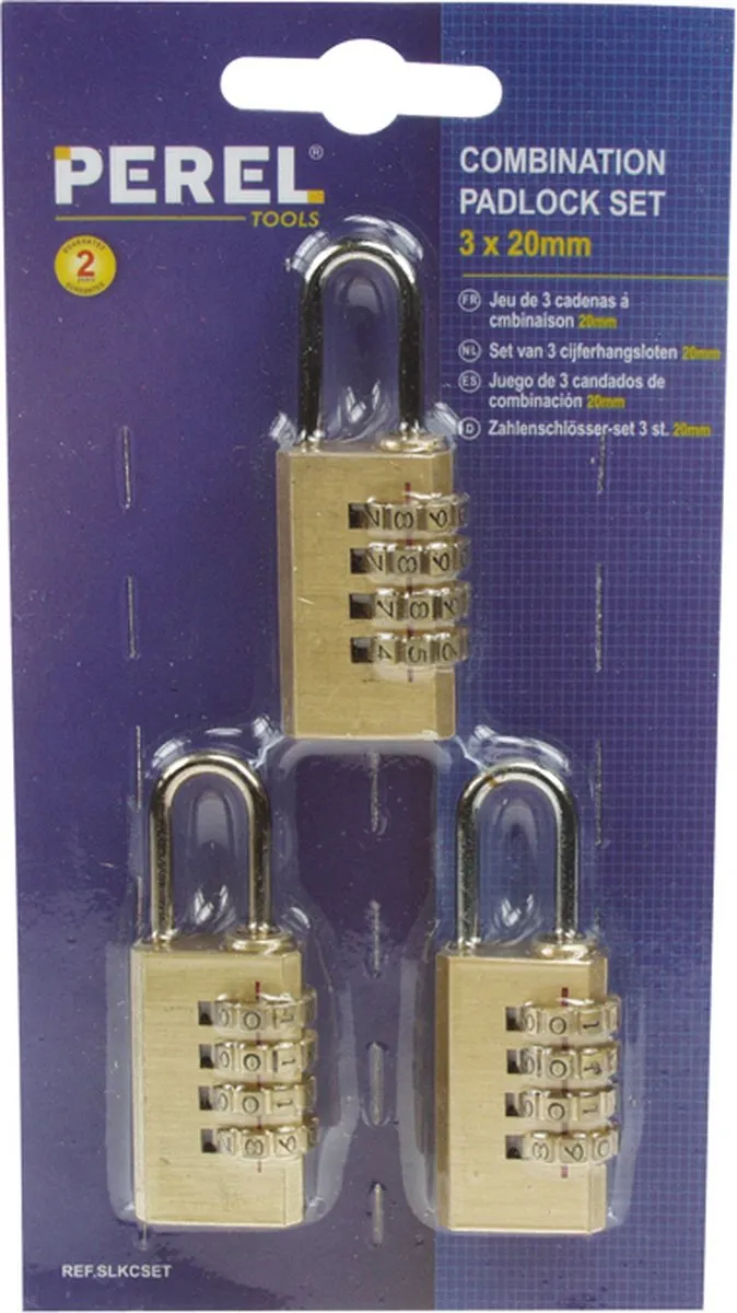 Perel Set Cijferhangsloten 3 Stuks