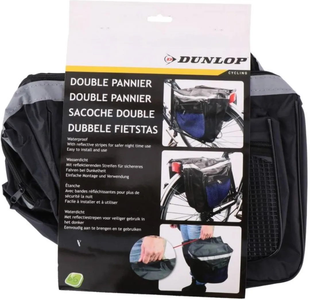 Dunlop Dubbele Fietstas 23L - 2x13L - Zwart - afbeelding 2 van 2