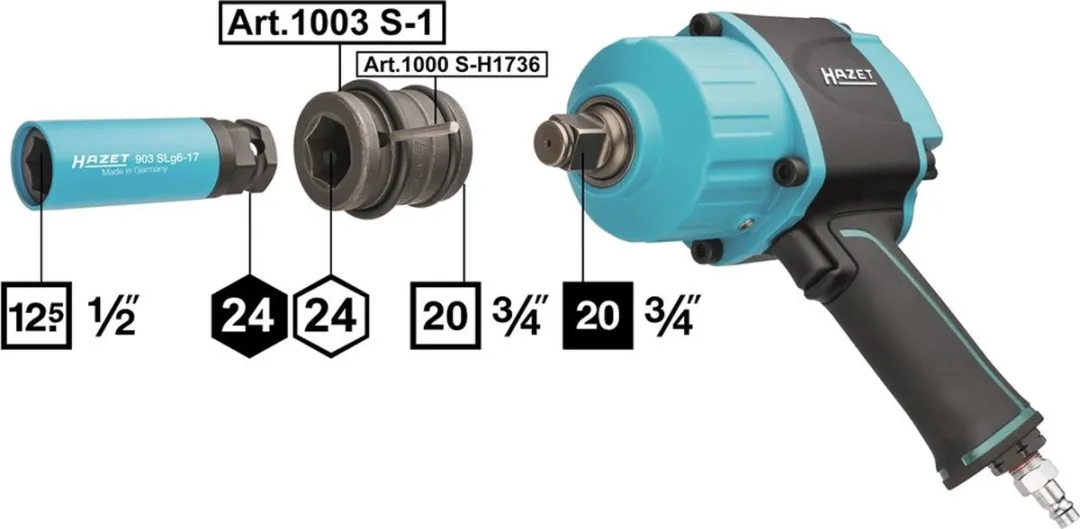 Hazet Krachtdop 17mm 1/2" - Blauw