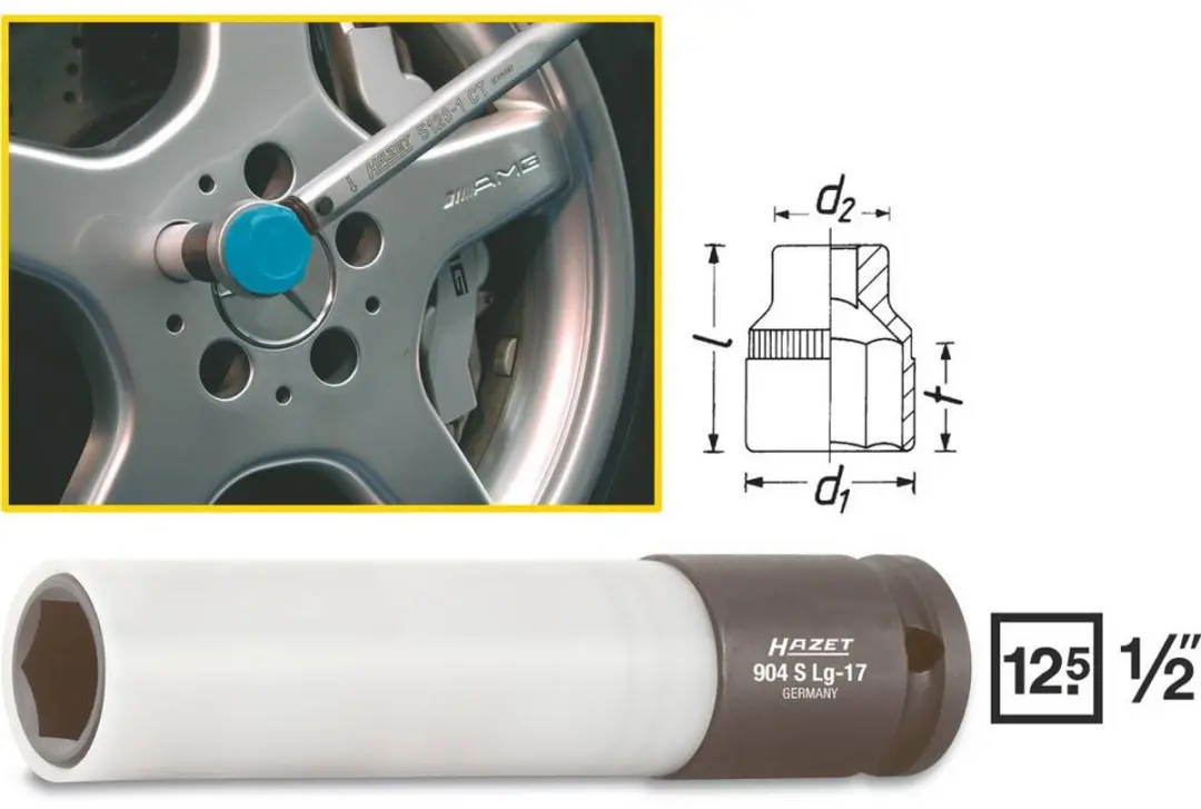 Hazet Krachtdop 17mm 1/2" - Blauw - afbeelding 6 van 6
