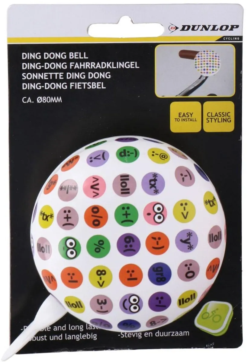 Dunlop Dzwonek Rowerowy 80mm - Multicolor