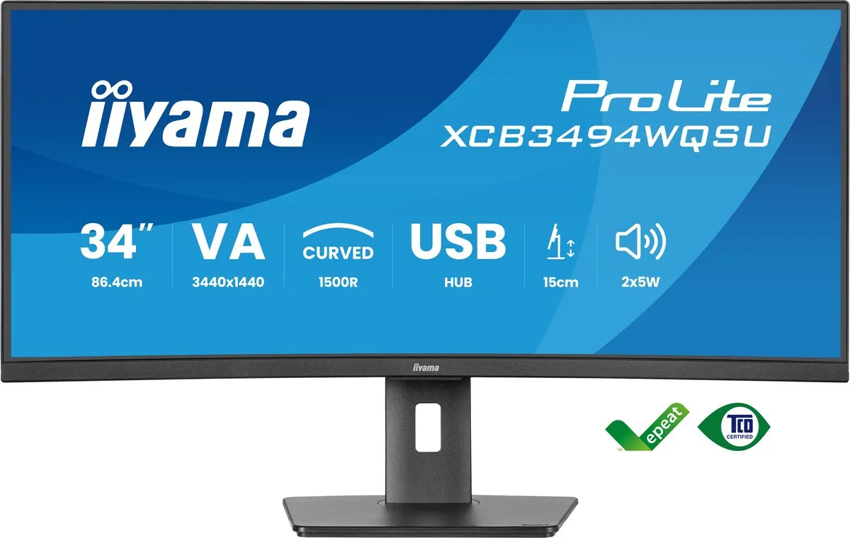 iiyama ProLite XCB3494WQSU-B1 Curved Monitor 34" WQHD