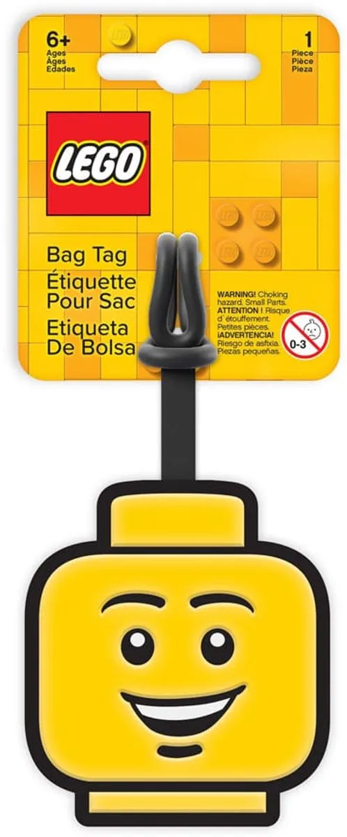 LEGO Bagagelabel Minifiguur Gezicht Jongen - Geel