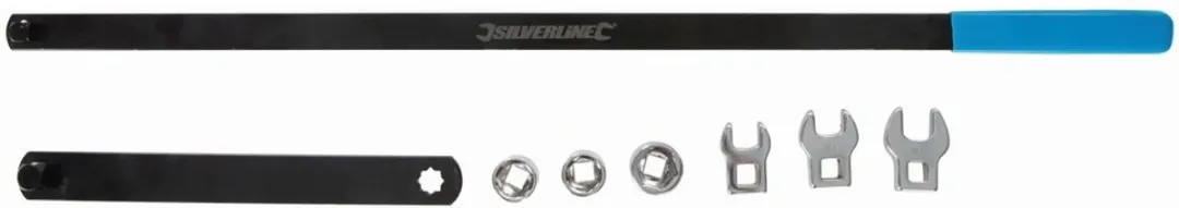 Silverline V-snaarsleutels 8-delig - Inclusief doppen en kraaienpoten