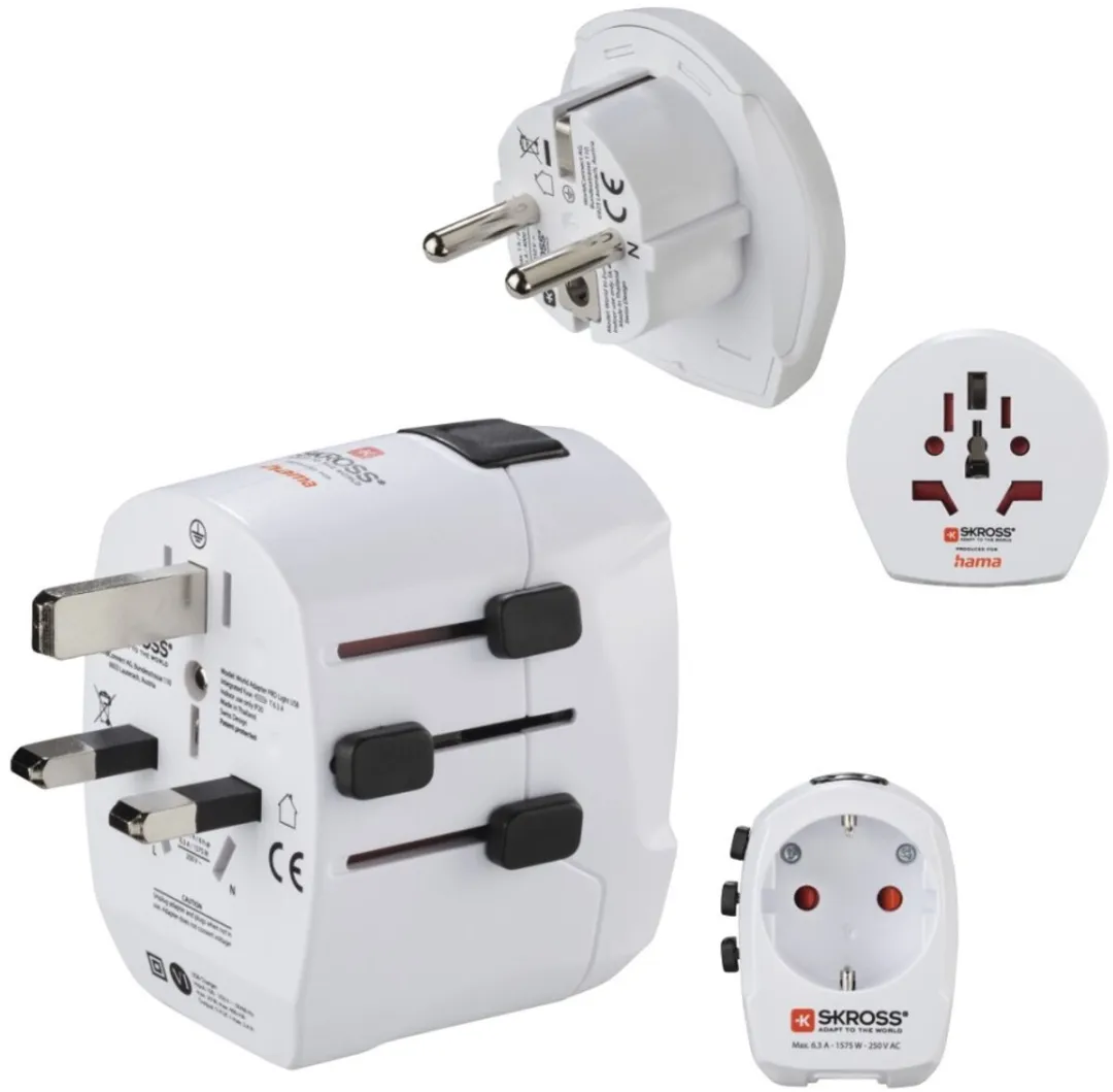 Hama World Travel Pro Light USB Adapter - 2x USB - MPN 00223474