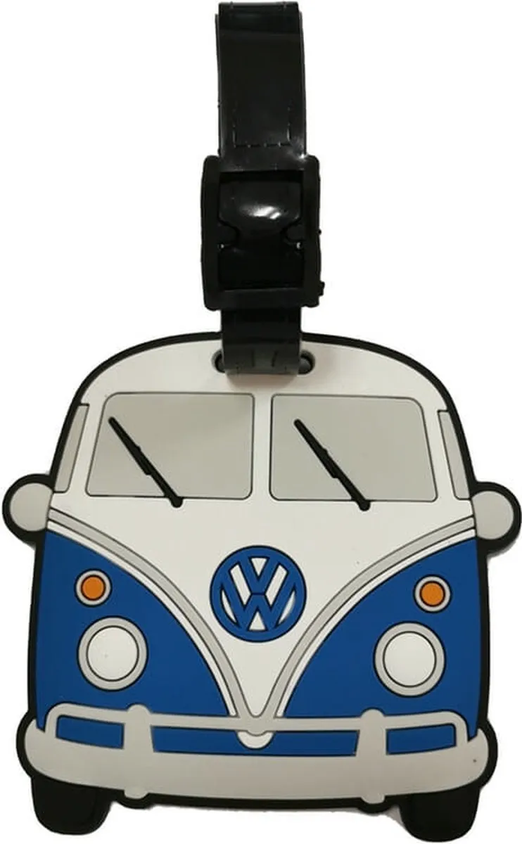 Volkswagen T1 Kampeerbus Kofferlabel - Blauw/Wit