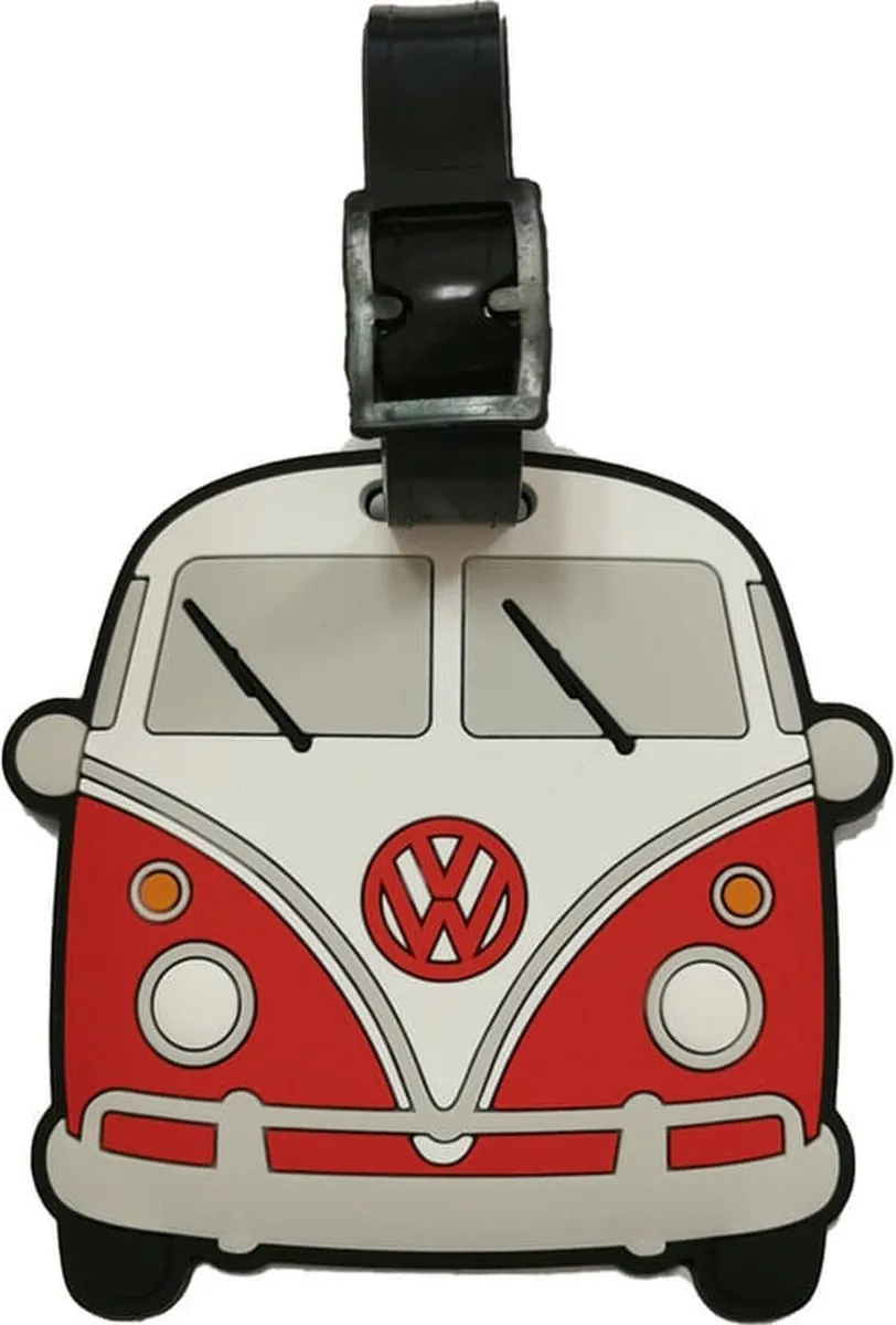 Volkswagen T1 Kampeerbus Kofferlabel - Blauw/Wit