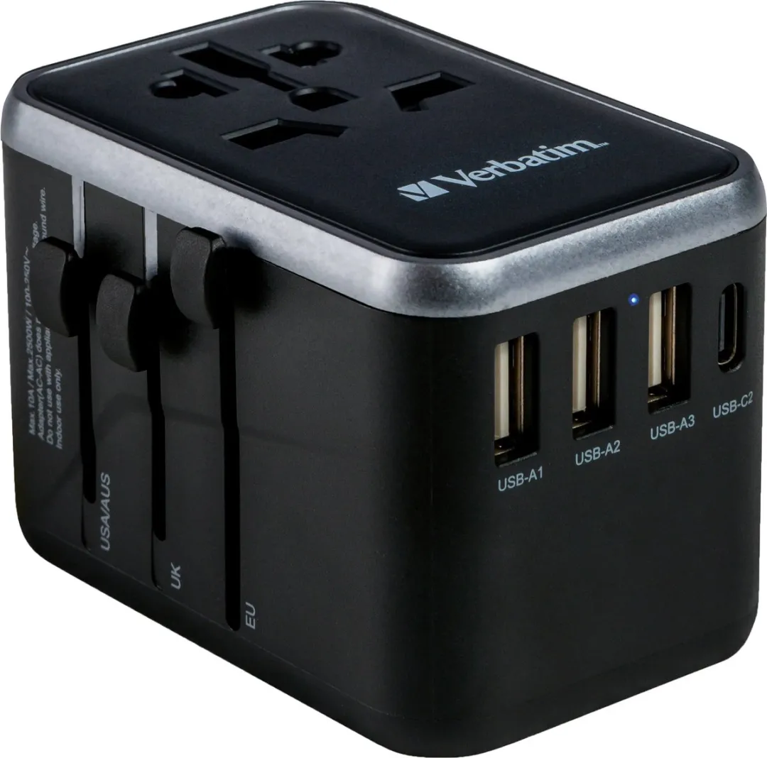 Verbatim UTA-04 Universele Reisadapter - 3x USB-A 2x USB-C 61W