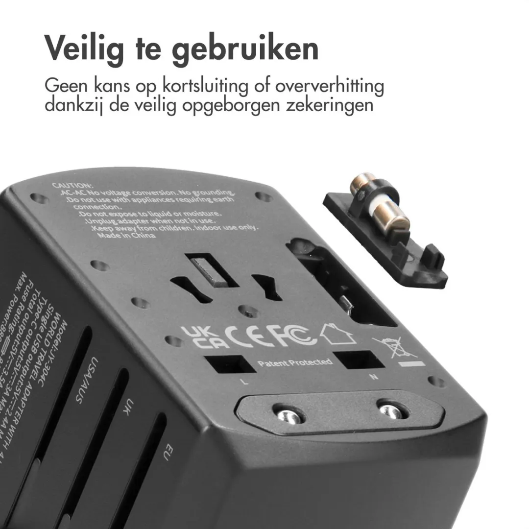 Imoshion Universele Reisstekker SH00058912 - 5x USB - Zwart
