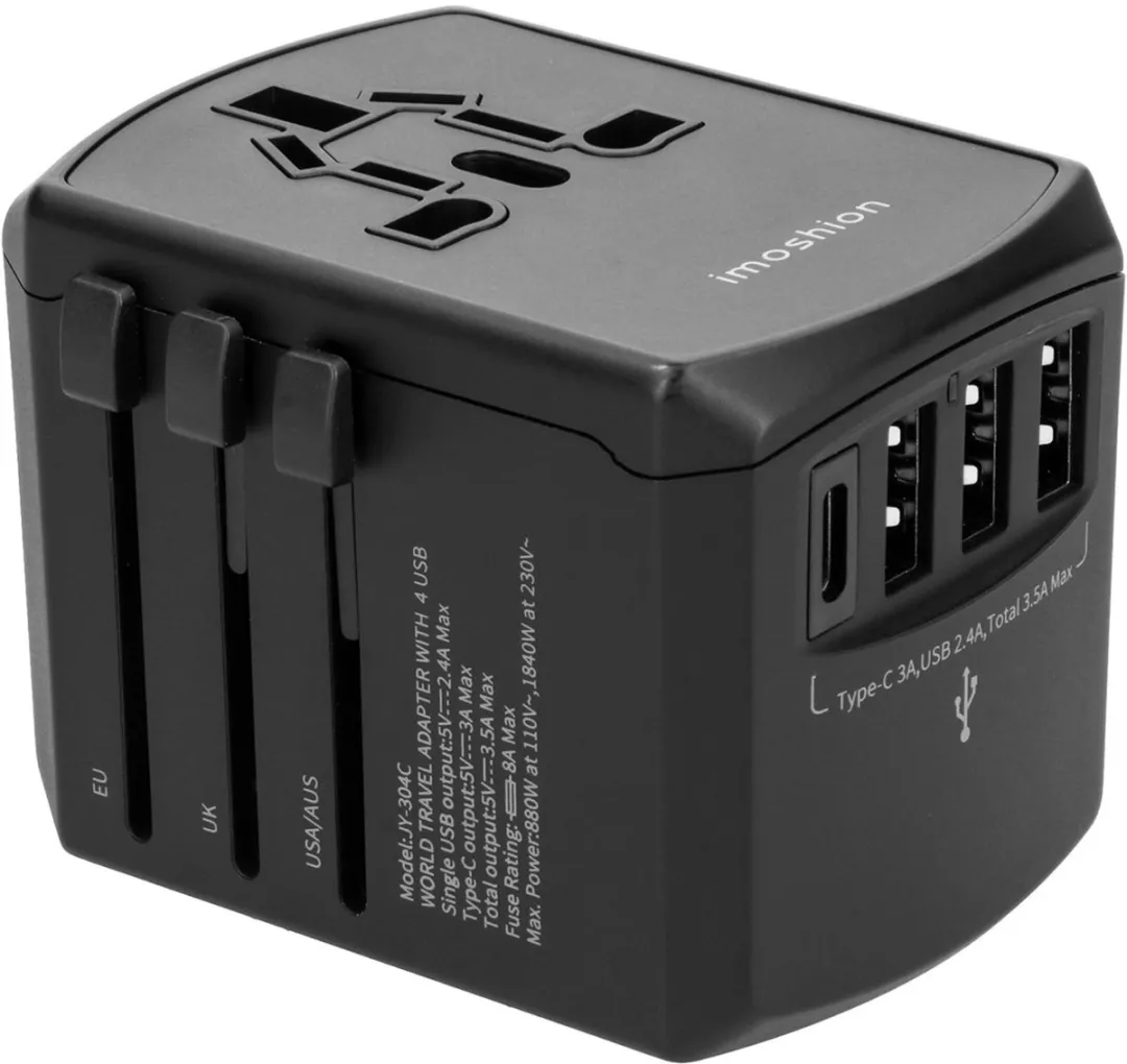 Imoshion Universele Reisstekker SH00058912 - 5x USB - Zwart