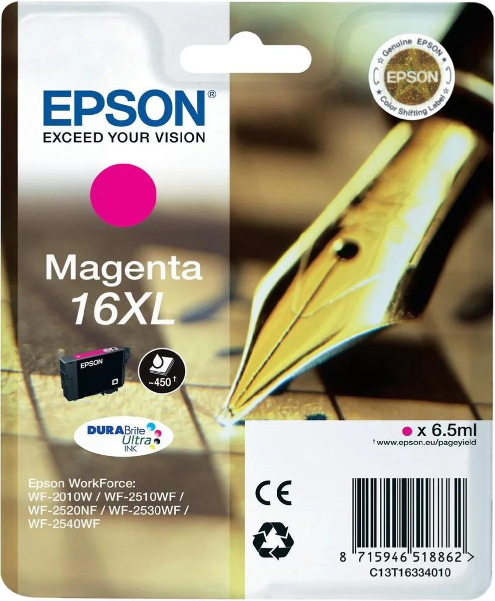 Epson 16XL Magenta Inktcartridge C13T16334010