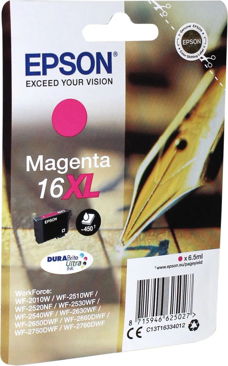 Epson 16XL Magenta Inktcartridge C13T16334010