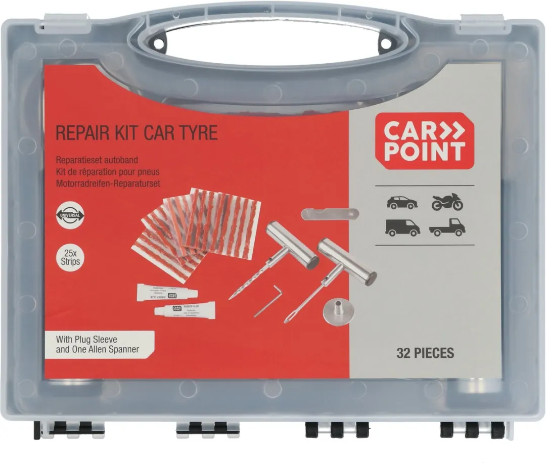 Carpoint Bandreparatieset 32-delig - Universeel - Zwart/Rood