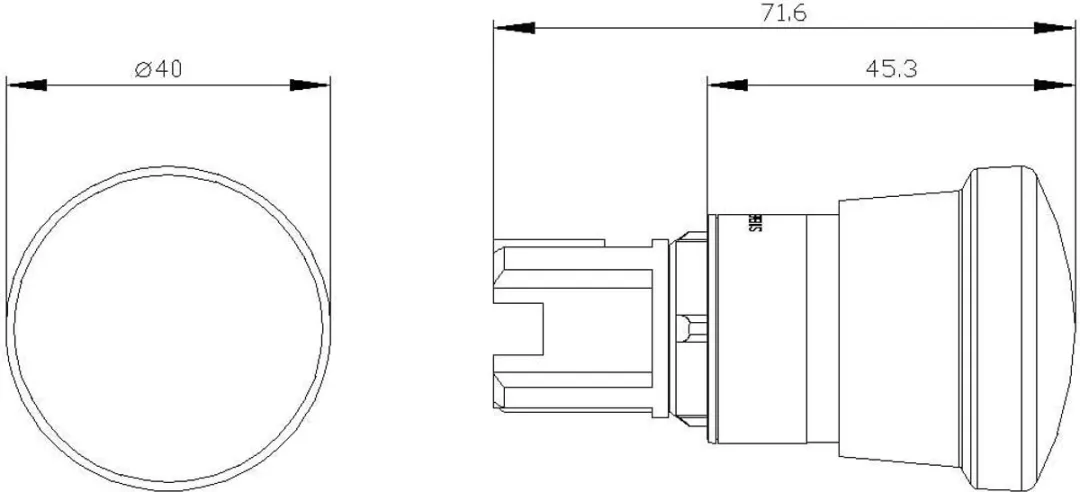 Siemens 3SU1000-1HA20-0AA0 Noodstop-paddenstoelknop - IP66/IP67/IP69K