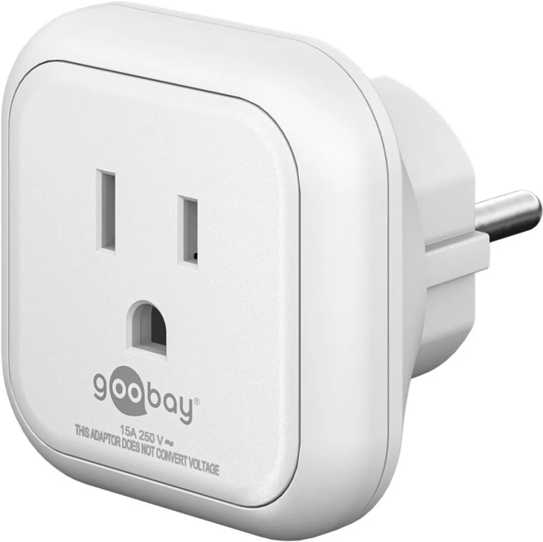 Goobay 45351 Reisadapter VS/Japan naar Europa - Geaard - Wit