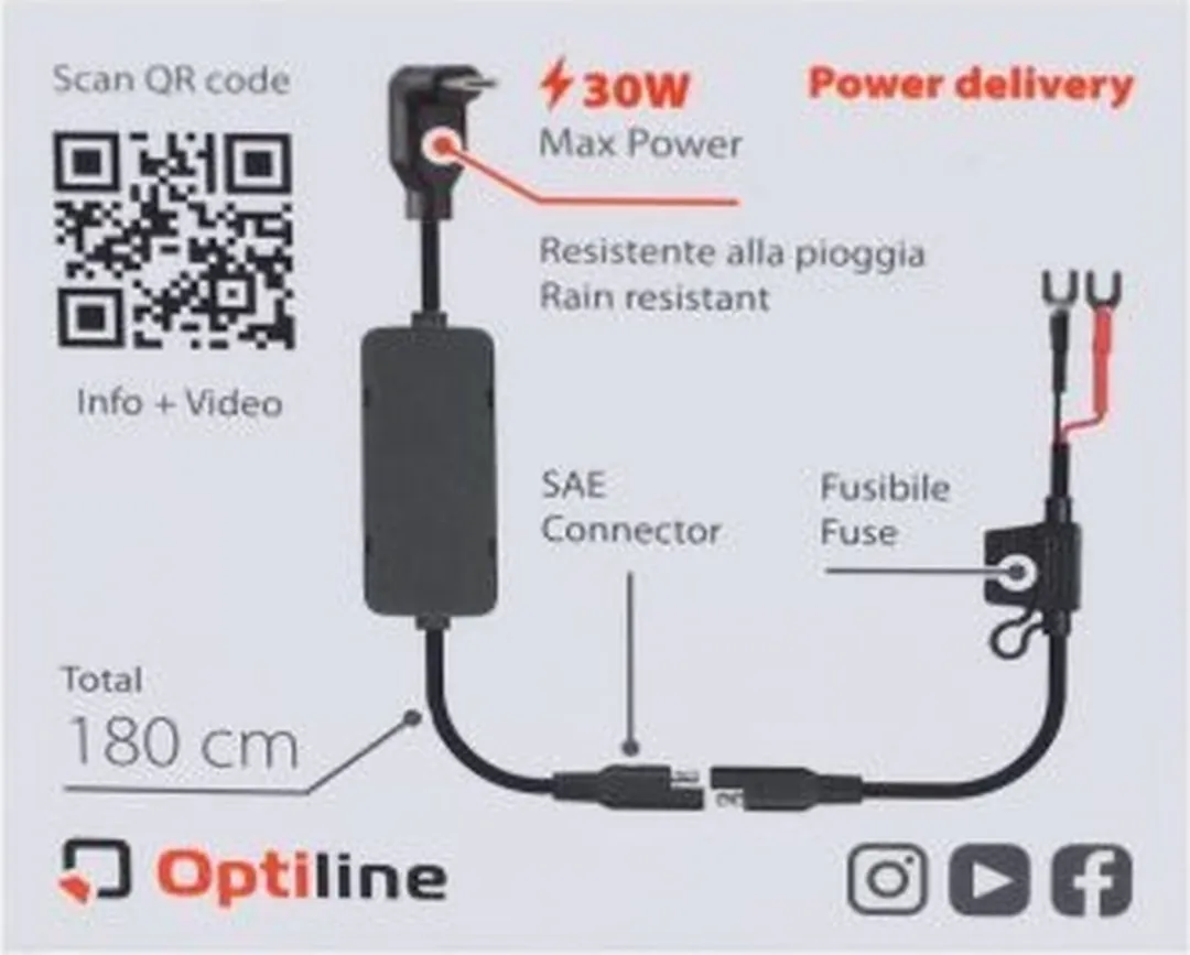 Lampa USB-C Oplaadkabel - Motor Scooter - Zwart - afbeelding 6 van 6