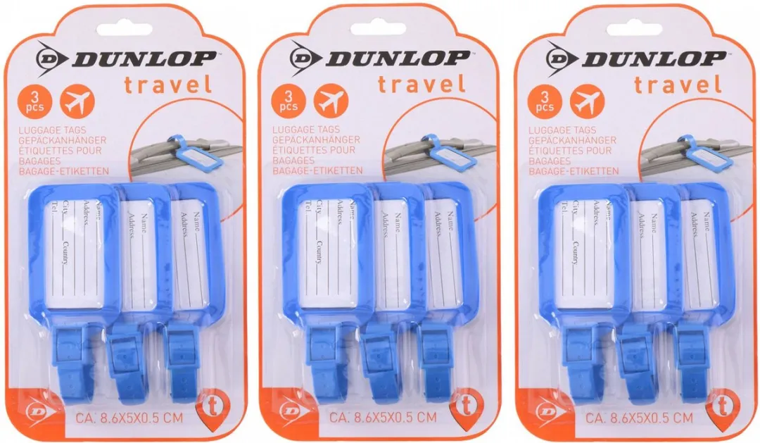 Dunlop Kofferlabels - 9 Stuks - Blauw