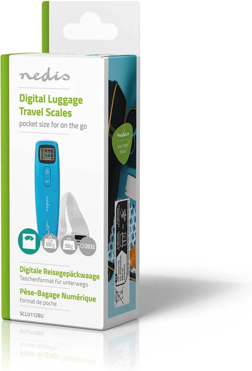Nedis Digitale Bagageweegschaal 50kg - Blauw - afbeelding 6 van 6