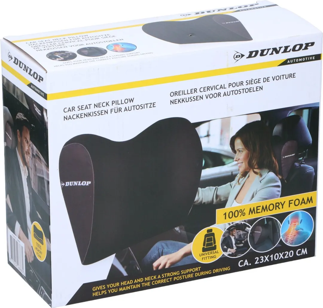 Dunlop Neksteun Autostoel - Memory Foam - Zwart