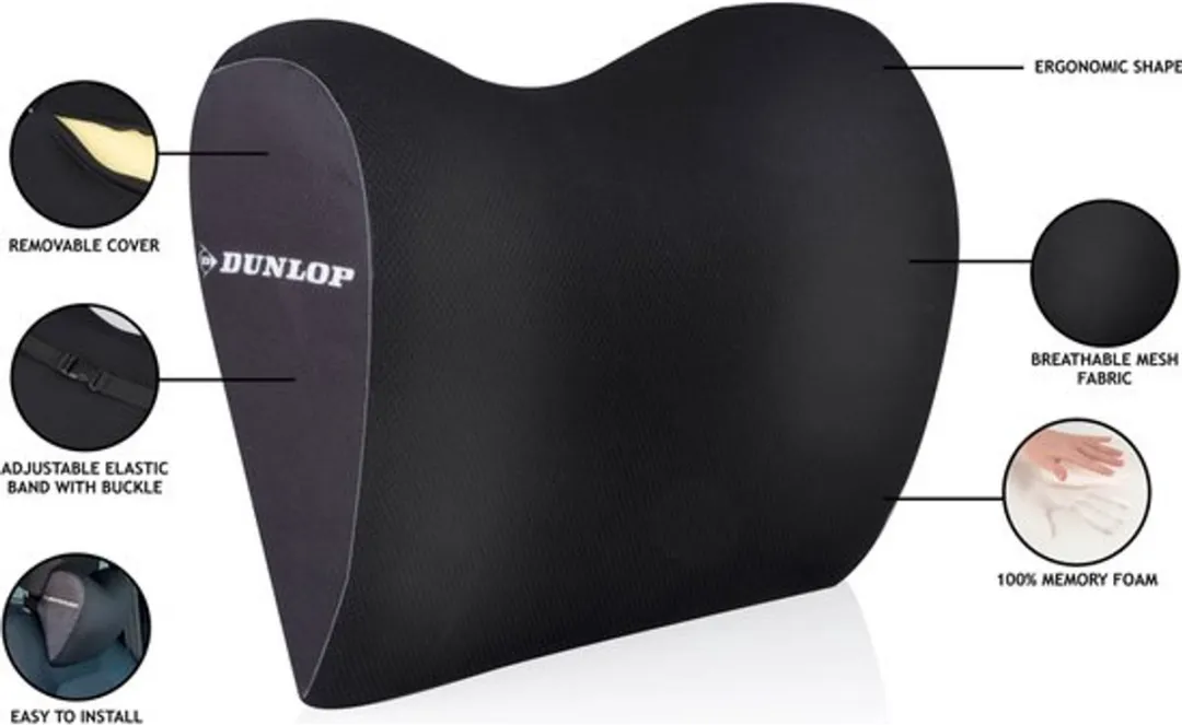 Dunlop Neksteun Autostoel - Memory Foam - Zwart - afbeelding 6 van 6