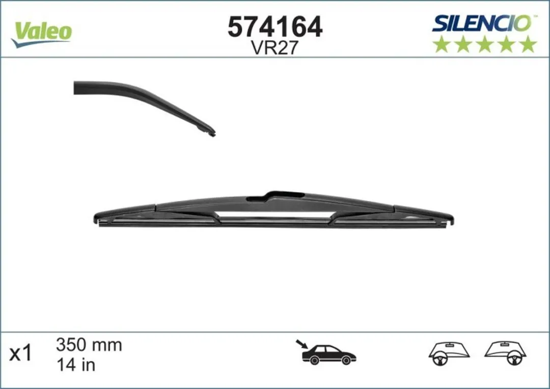 Valeo Silencio VM27 Ruitenwisser 35cm - Zwart