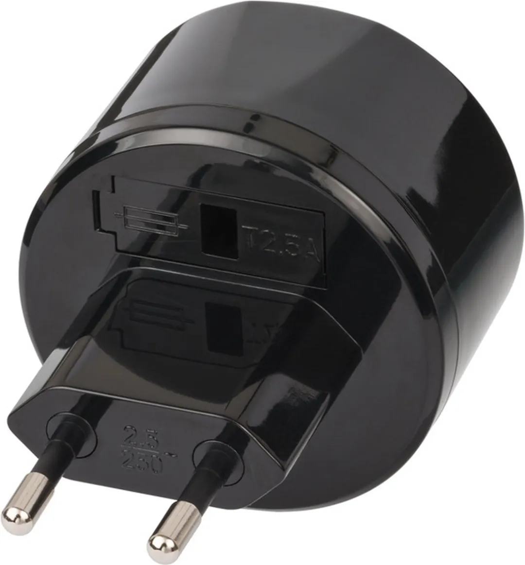 Brennenstuhl reisstekker/reisadapter (reisstekkeradapter voor: USA stopcontact en eurostekker) zwart