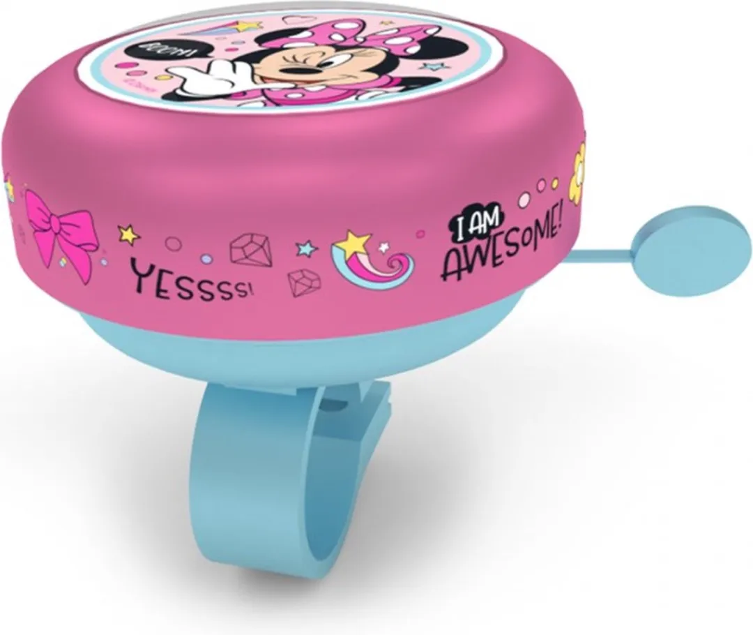 Disney Minnie Mouse Fietsbel - Roze/Lichtblauw