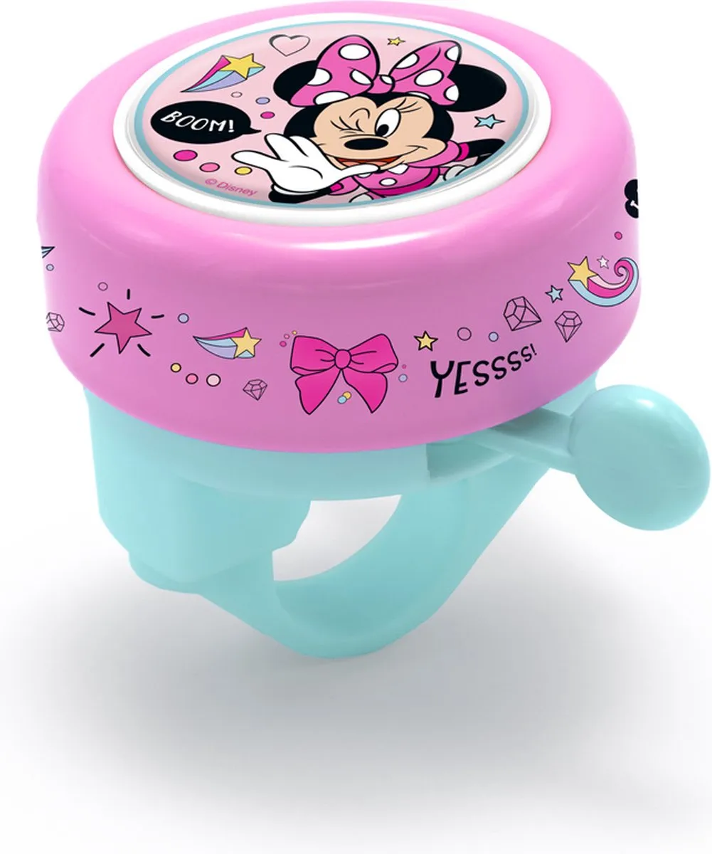 Disney Minnie Mouse Fietsbel - Roze/Lichtblauw