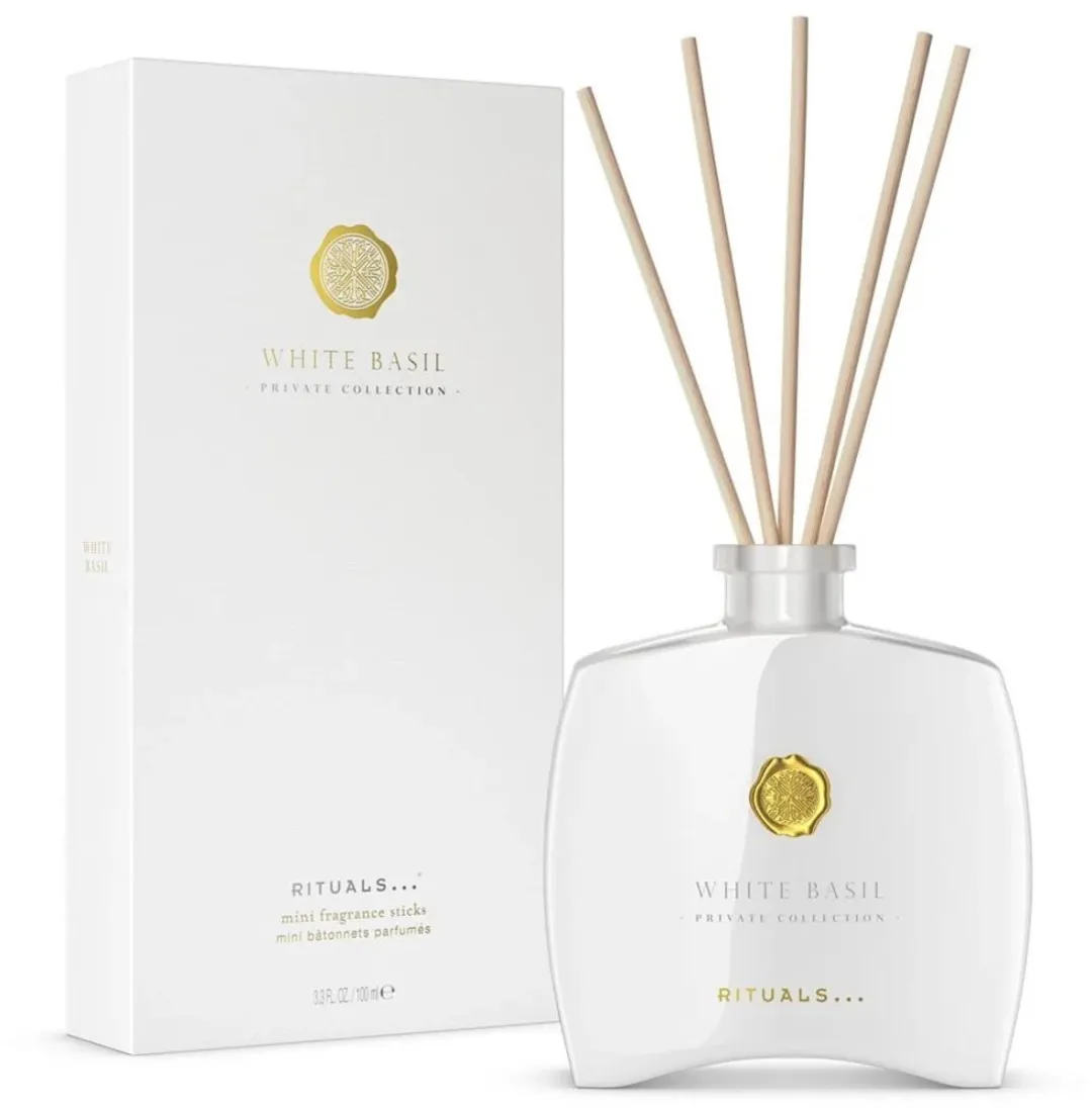 Rituals White Basil Mini Geurstokjes 100ml - Wit