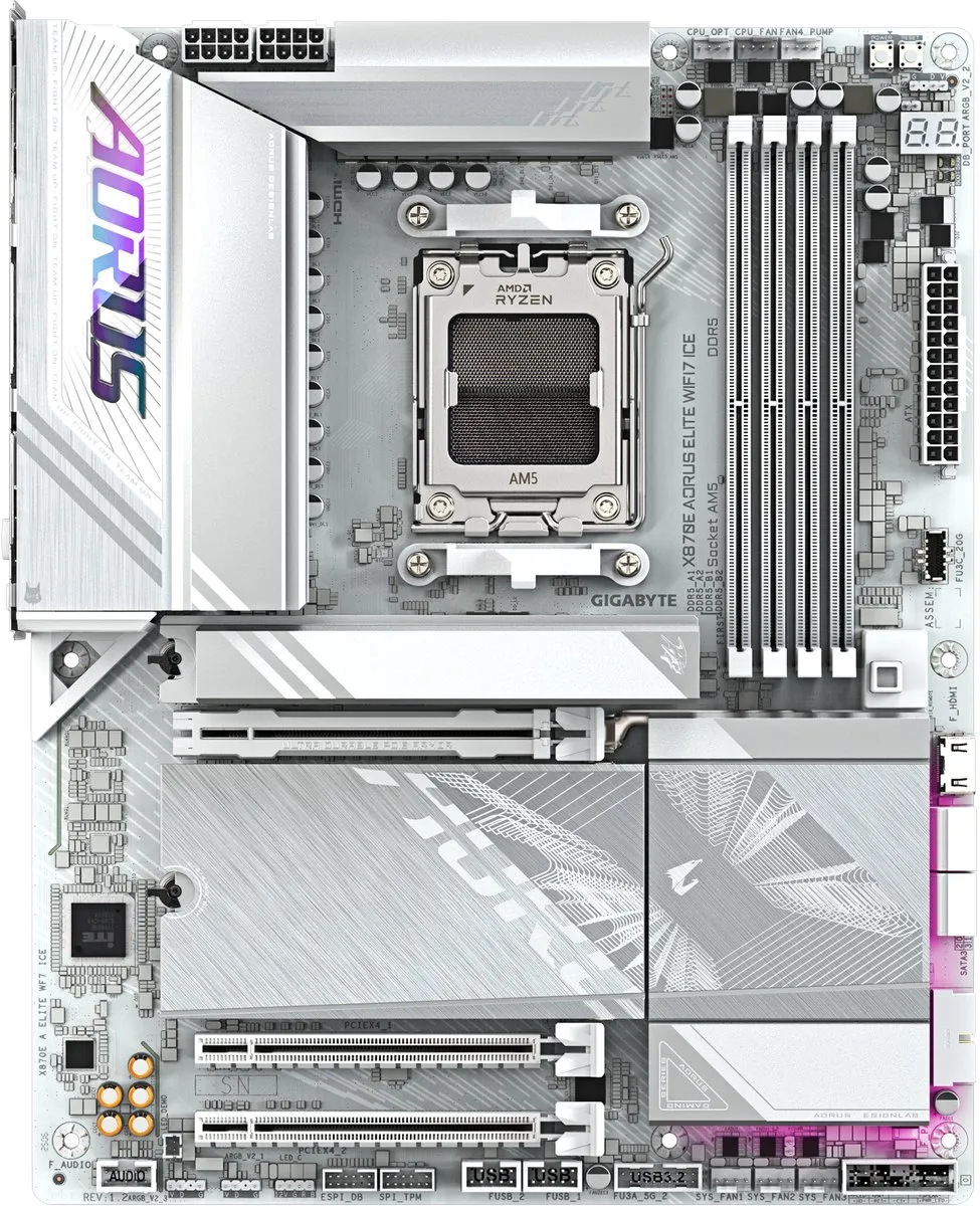 GIGABYTE X870E AORUS ELITE WIFI7 ICE AMD X870E Socket AM5 ATX