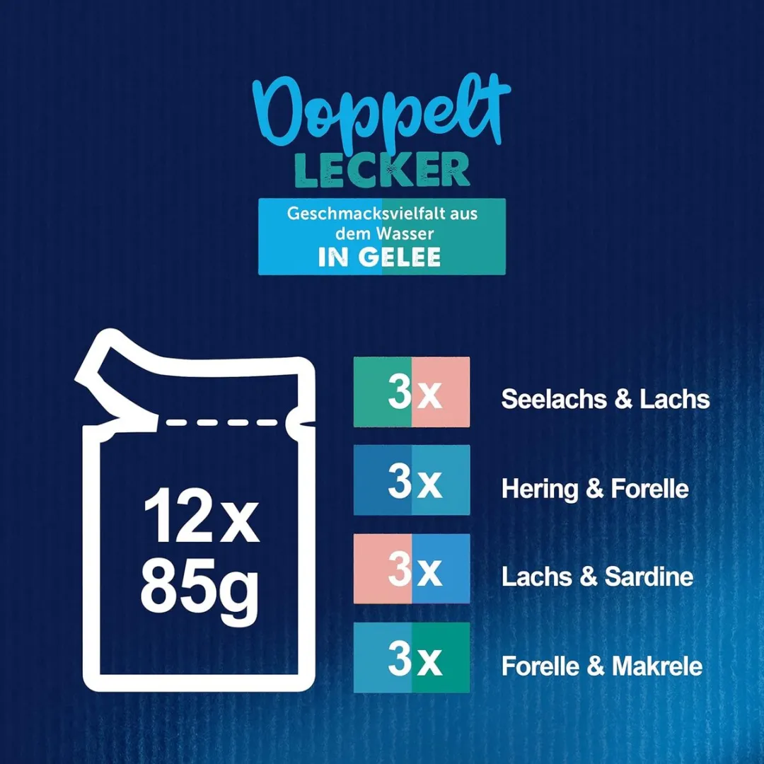 Felix Dubbel Lekker Natvoer voor Katten - 12x85g