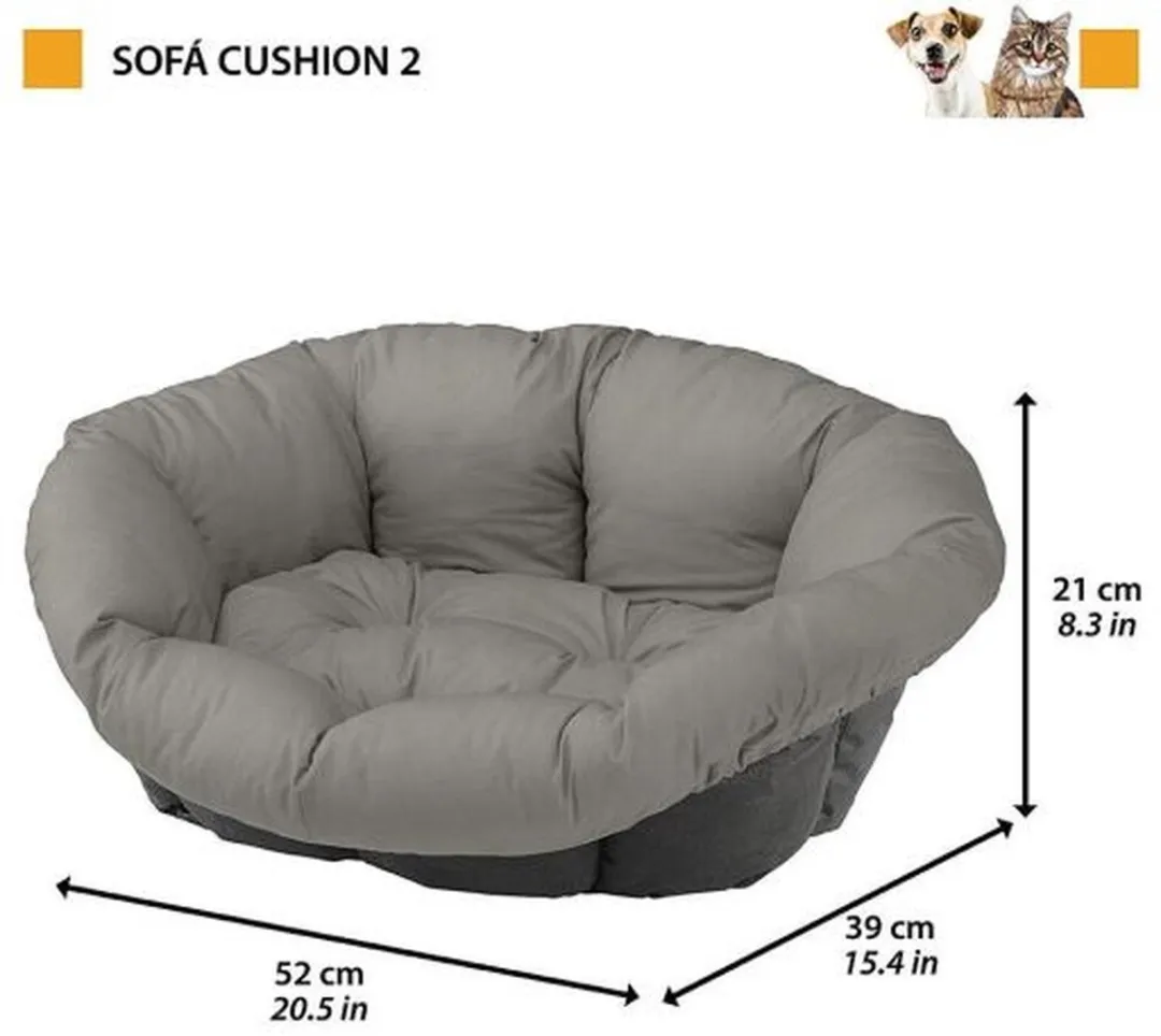 Ferplast Hondenkussen Sofa XXL 96x71cm - Fluweel/Beige - afbeelding 4 van 6